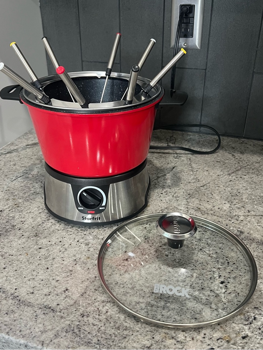 Starfrit The Rock Electric Fondue Set, Red